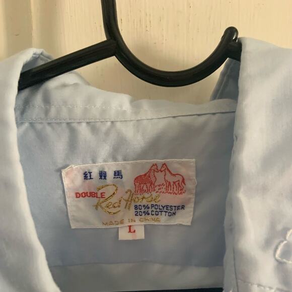 Vintage guayabera 70s80s shirt. Guayabera wedding shirt embroidered pastel blue - Picture 2 of 8